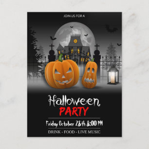 Halloween Party Postcard Invitation