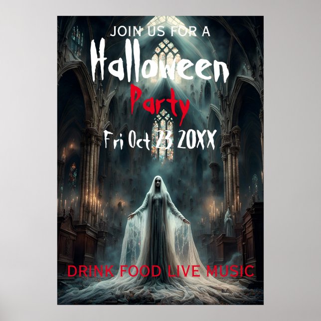 Halloween Party Poster Invitation  (Front)
