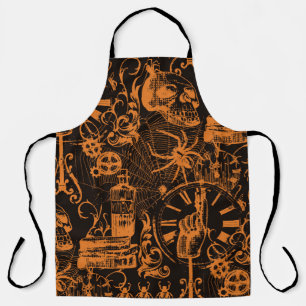 Halloween party Poster, Vintage holiday illustrati Apron
