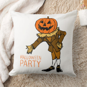 Halloween Party Pumpkin Guy Clip Art, Halloween Cushion