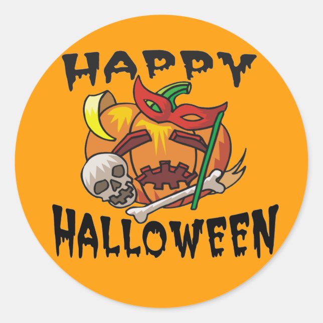 Halloween Party Pumpkin Stickers (Front)