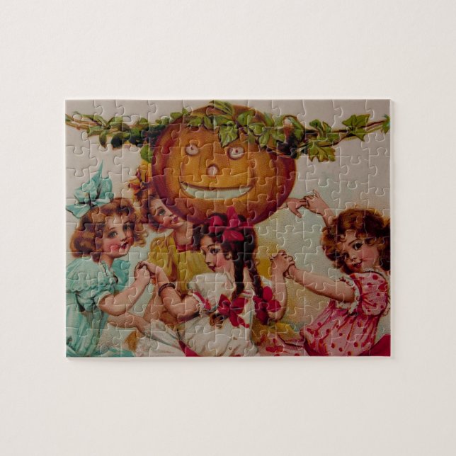 Halloween Party Pumpkin vintage Jigsaw Puzzle (Horizontal)
