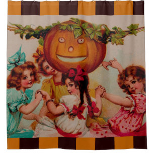 Halloween Party Pumpkin vintage Shower Curtain