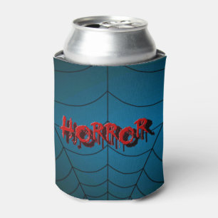 Halloween Party Red Horror Spider Web Blue Scary Can Cooler
