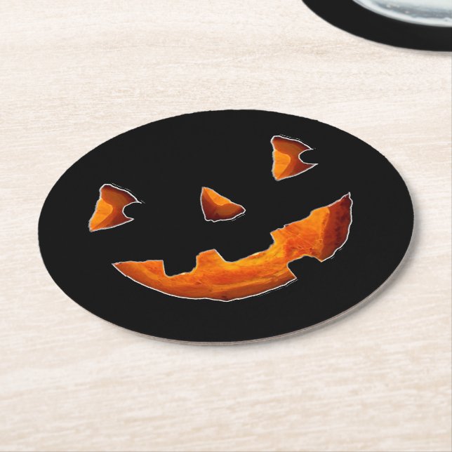 Halloween Party Round Paper Coaster (Angled)