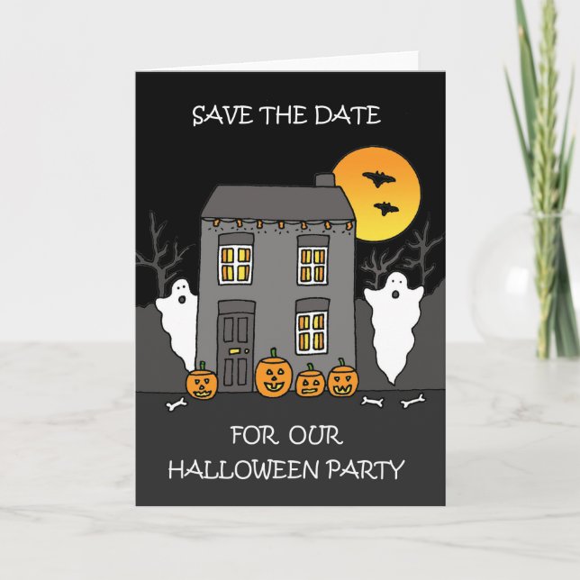 Halloween Party Save the Date  Card (Front)