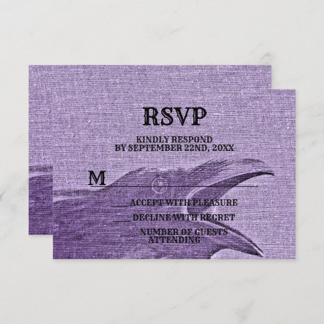 Halloween Party Scary Craw Purple Spooky RSVP Card (Front/Back)