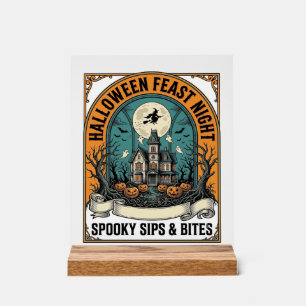 Halloween Party Shirt Spooky Feast Haunted House_1 Acrylic Sign
