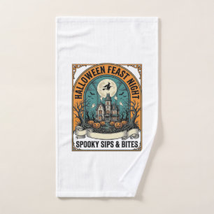 Halloween Party Shirt Spooky Feast Haunted House_1 Hand Towel