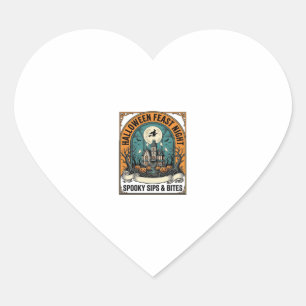 Halloween Party Shirt Spooky Feast Haunted House_1 Heart Sticker