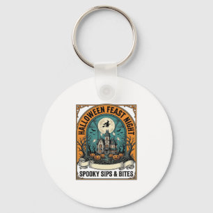 Halloween Party Shirt Spooky Feast Haunted House_1 Key Ring