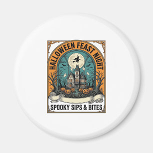 Halloween Party Shirt Spooky Feast Haunted House_1 Magnet