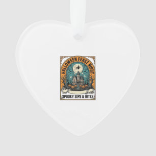 Halloween Party Shirt Spooky Feast Haunted House_1 Ornament
