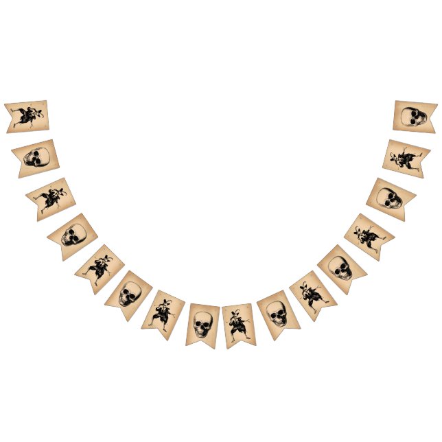 Halloween Party Skeleton And Skull Gothic Vintage Bunting (All)