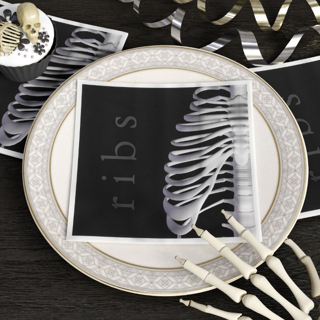Halloween Party Skeleton Bones Rib Cage Spooky Napkin (Creator Uploaded)