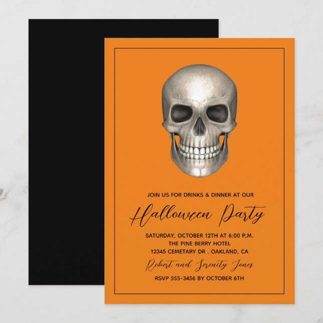 Halloween Party Skeleton Invitation (Front/Back)
