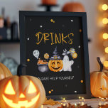 Halloween Party Spooky Birthday Drink Bar Sign<br><div class="desc">Elevate your spooky celebration with our Halloween Party Spooky Birthday Drink Bar Sign. Featuring eerie designs and Halloween-themed graphics, this sign is perfect for guiding guests to your drink station in a fun and festive way. Ideal for all ages, it adds a unique touch to your spooky-themed birthday party and...</div>