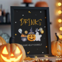 Halloween Party Spooky Birthday Drink Bar Sign