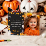 Halloween Party Spooky Birthday Thank You Card<br><div class="desc">Show your gratitude in spooky style with our Halloween Party Spooky Birthday Thank You Card. Featuring eerie designs and bold Halloween-themed graphics, this card is the perfect way to thank your guests after a fun-filled Halloween birthday party. Ideal for all ages, it adds a unique and festive touch to your...</div>
