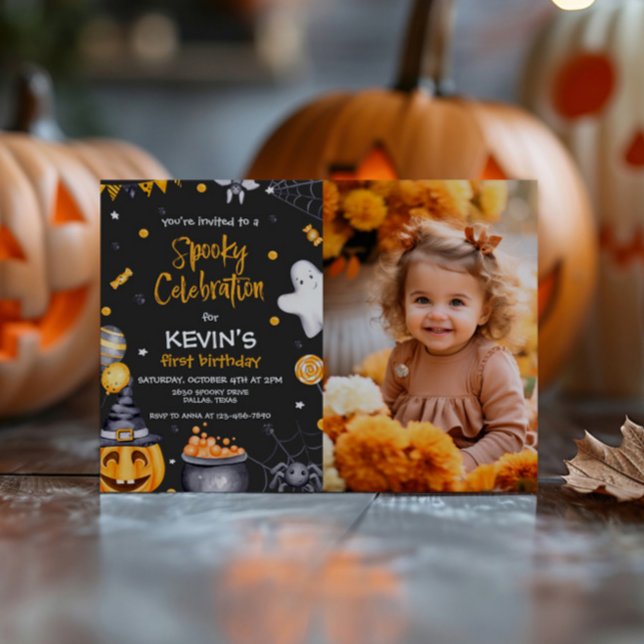 Halloween Party Spooky Celebration Birthday Photo Invitation (Creator Uploaded)