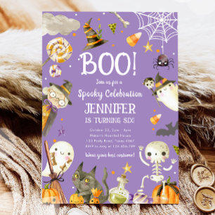 Halloween Party Spooky Celebration Girl Birthday Invitation