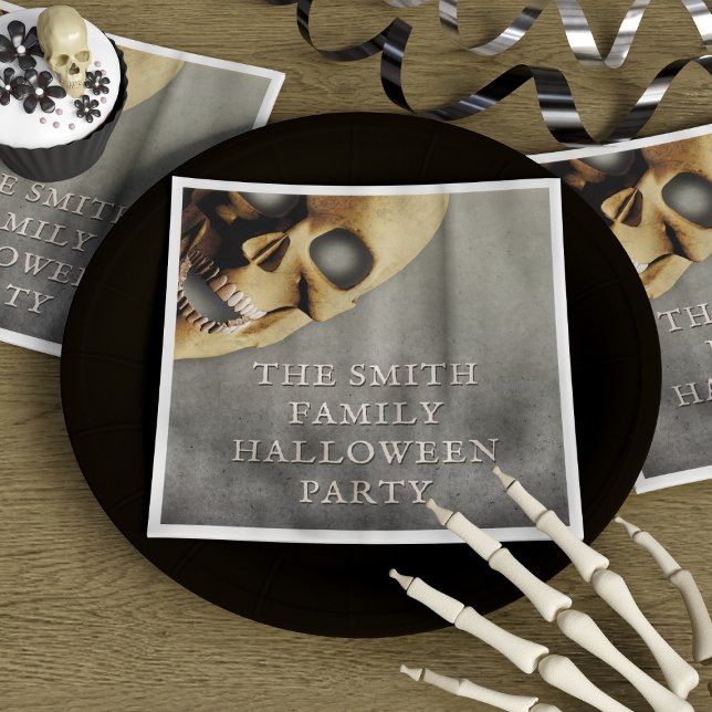 Halloween Party Spooky Skeleton Skull Personalised Napkin (Halloween Party Spooky Skeleton Skull Personalised Napkins just for you)
