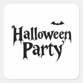 Halloween Party Spooky Text Square Sticker