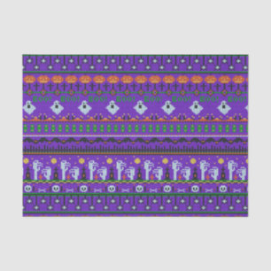Halloween party stuff - Purple knitting pattern Tissue Paper