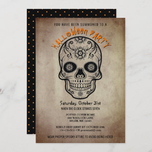 Halloween Party Sugar Skull Day of the Dead Invite
