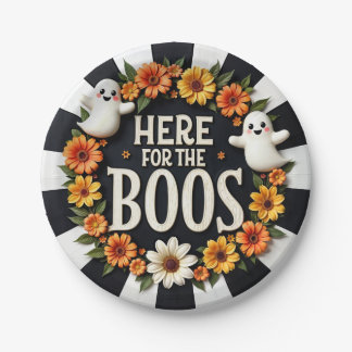 Halloween Party Supplies 'Here for the Boos' Paper Plate