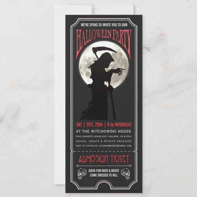 Halloween Party Ticket Invitation (Front)
