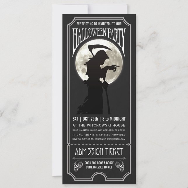 Halloween Party Ticket Invitation (Front)