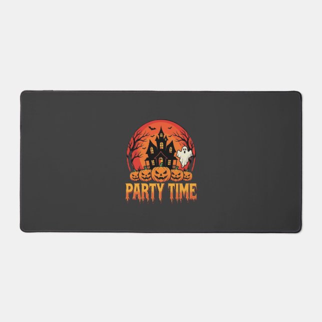 Halloween Party Time Ghost Pumpkin Design_1 Desk Mat (Front)