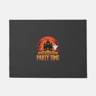 Halloween Party Time Ghost Pumpkin Design_1 Doormat