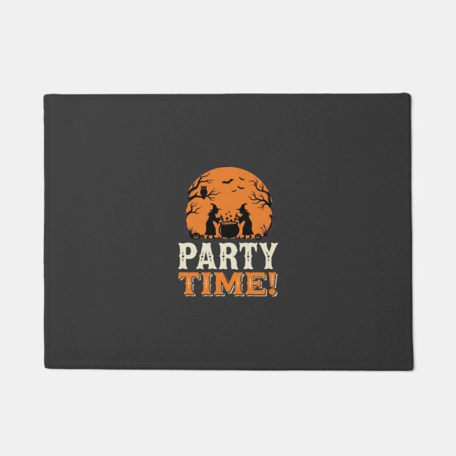 Halloween Party Time Witch Cauldron Design_1 Doormat (Front)