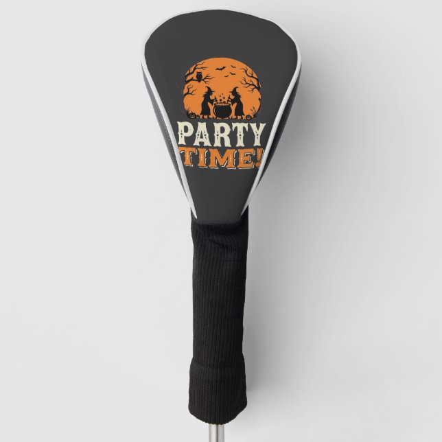 Halloween Party Time Witch Cauldron Design_1 Golf Head Cover (Front)