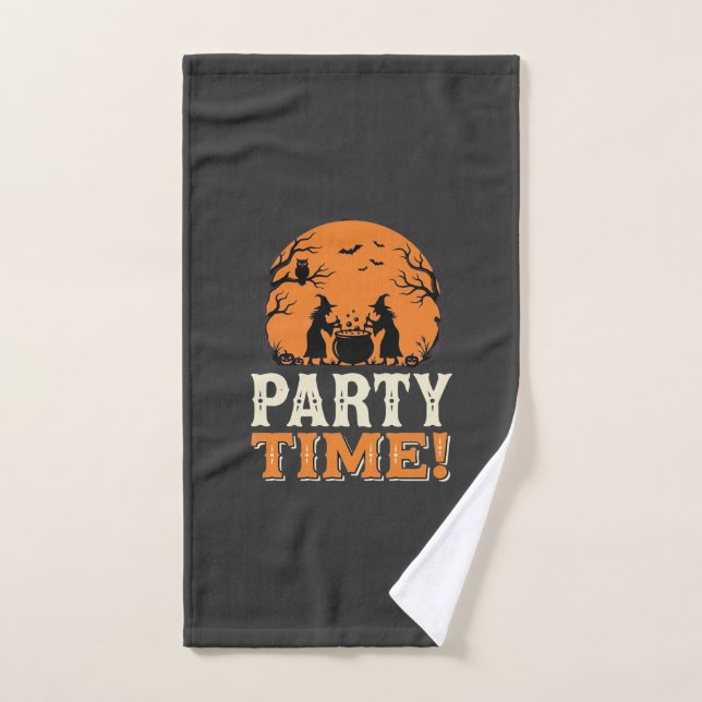Halloween Party Time Witch Cauldron Design_1 Hand Towel (Hand Towel)