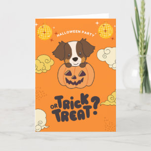 Halloween Party Trick Or Treat Australian Shepherd Holiday Card