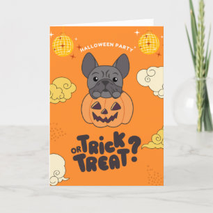 Halloween Party Trick Or Treat French Bulldog Holi Holiday Card