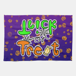 Halloween Party Trick or Treat Tea Towel