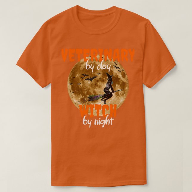Halloween Party Veterinary Witch T-Shirt (Design Front)