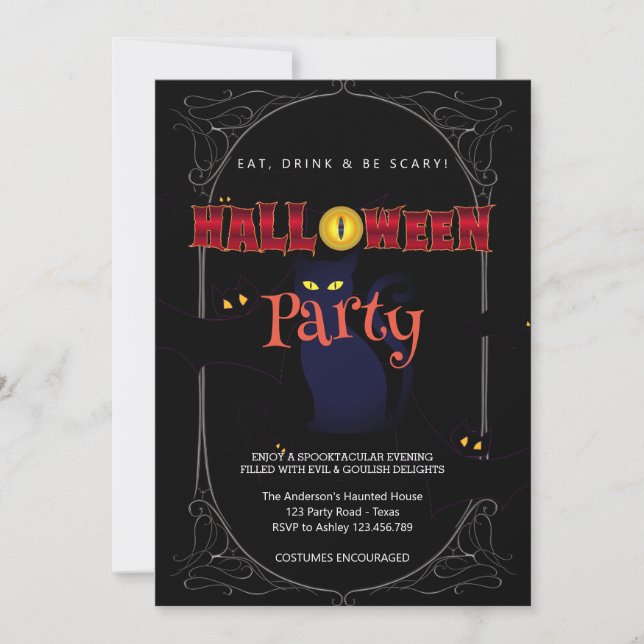 Halloween Party Vintage Gothic   Invitation (Front)
