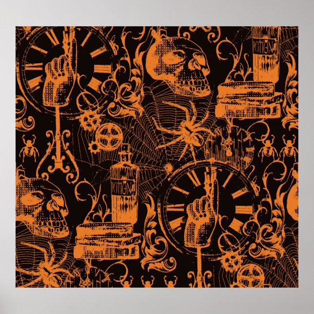 Halloween Party: Vintage Holiday Poster. Poster (Front)