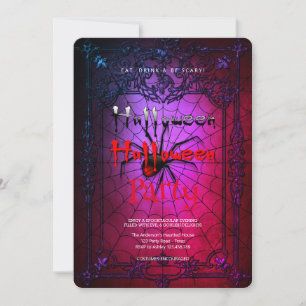 Halloween Party  Vintage Spider Web  Invitation