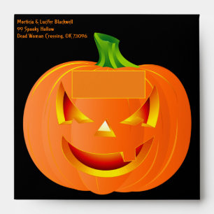 Halloween Party Wedding Invitation Jack-O-Lantern Envelope