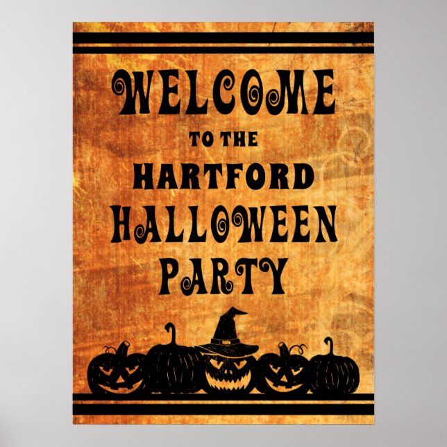Halloween Party Welcome Personalised Poster (Front)