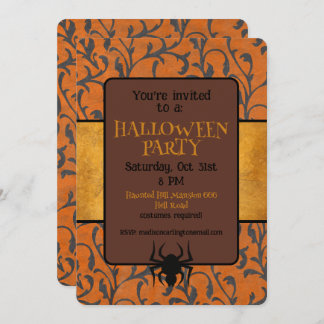 Halloween Party Whimsical Pattern Invitation