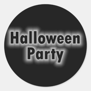Halloween Party White Glow Classic Round Sticker