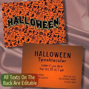 Halloween Party wicked spooktacular typography Invitation