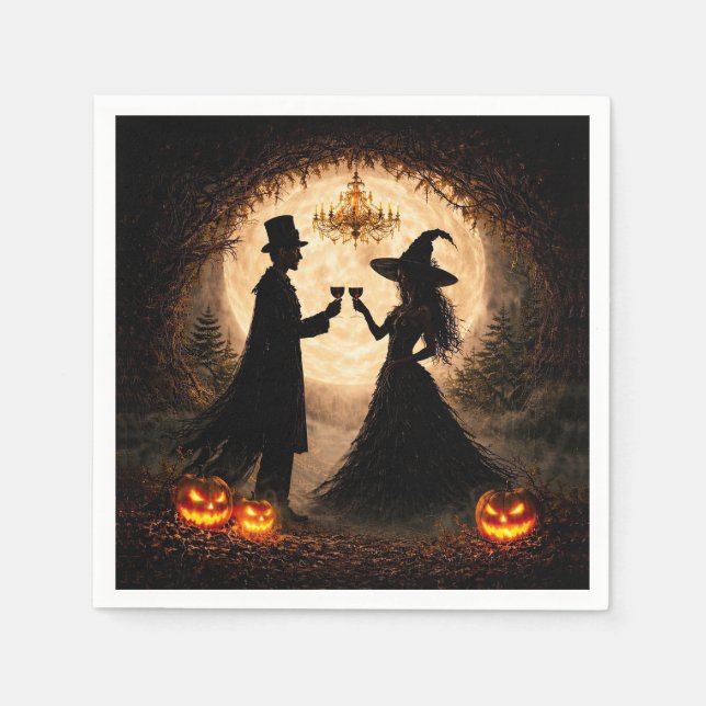 Halloween Party Wine Themed  Napkin (Front)